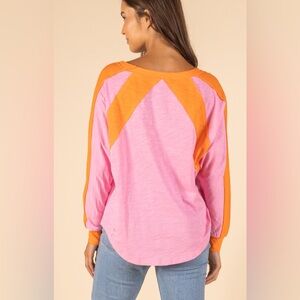 Sunday Morning Contrast Long Sleeve medium pink / orange
